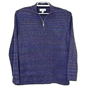 C.J. Banks 1/4 Zip Pullover‎ Sweater Womens Size 1X Blue Confetti Long Sleeve
